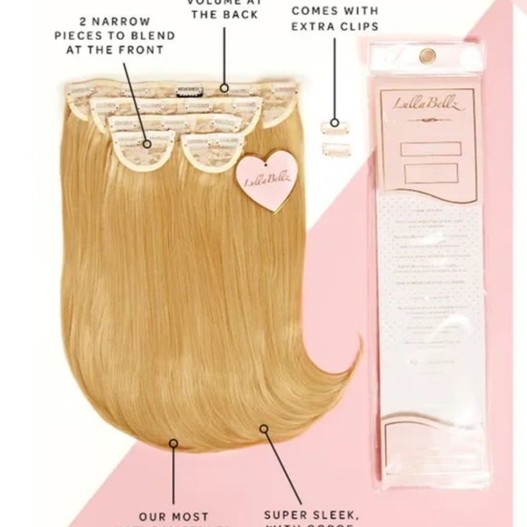 Lullabellz Synthetic 16" 5 Piece Curve Clip In Hair Extensions. NEVER USED! - Picture 4 of 8